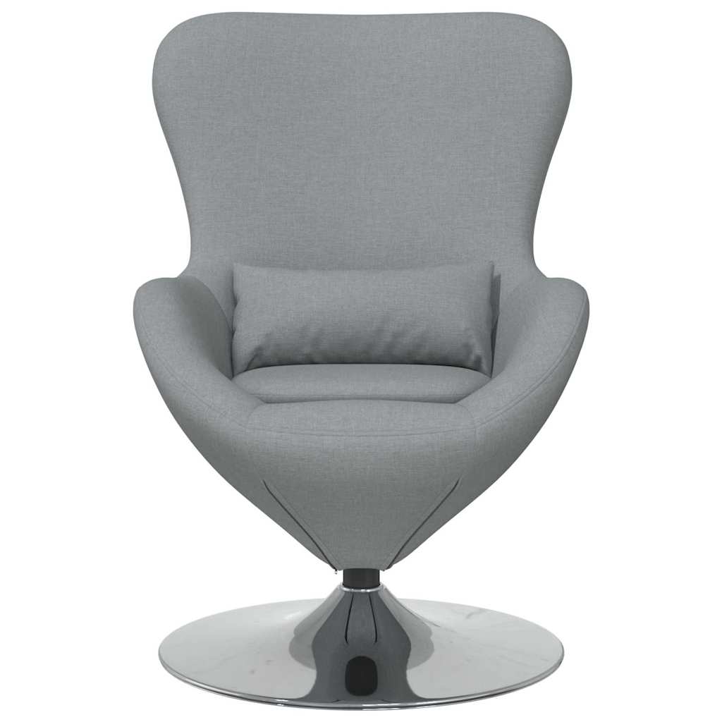 vidaXL Fotel jajo Jasnoszary 63 x 73 x 90 cm tkanina