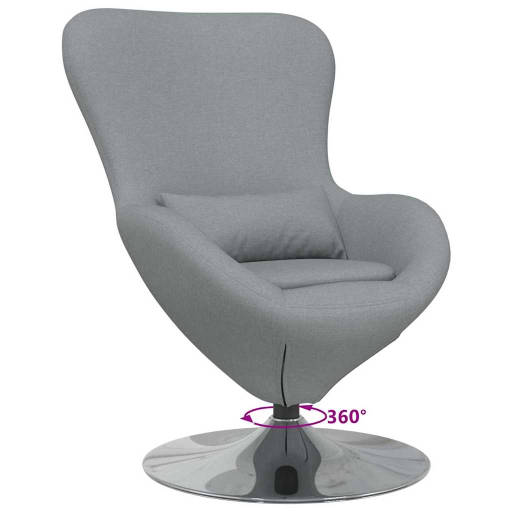 vidaXL Fotel jajo Jasnoszary 63 x 73 x 90 cm tkanina