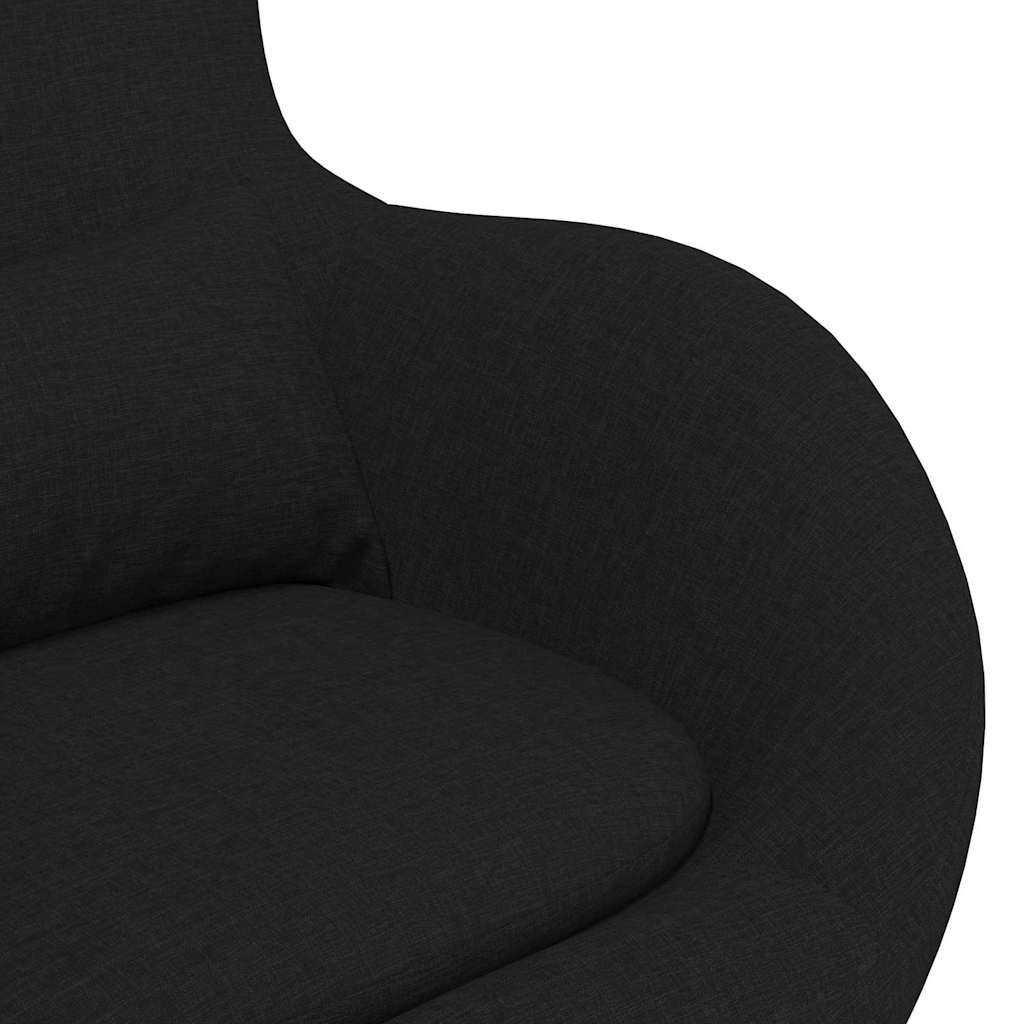 vidaXL Fotel jajo Czarny 63 x 73 x 90 cm tkanina