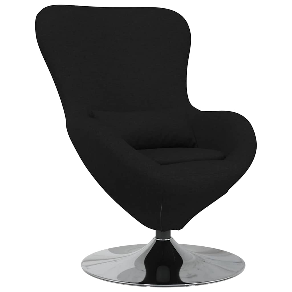 vidaXL Fotel jajo Czarny 63 x 73 x 90 cm tkanina