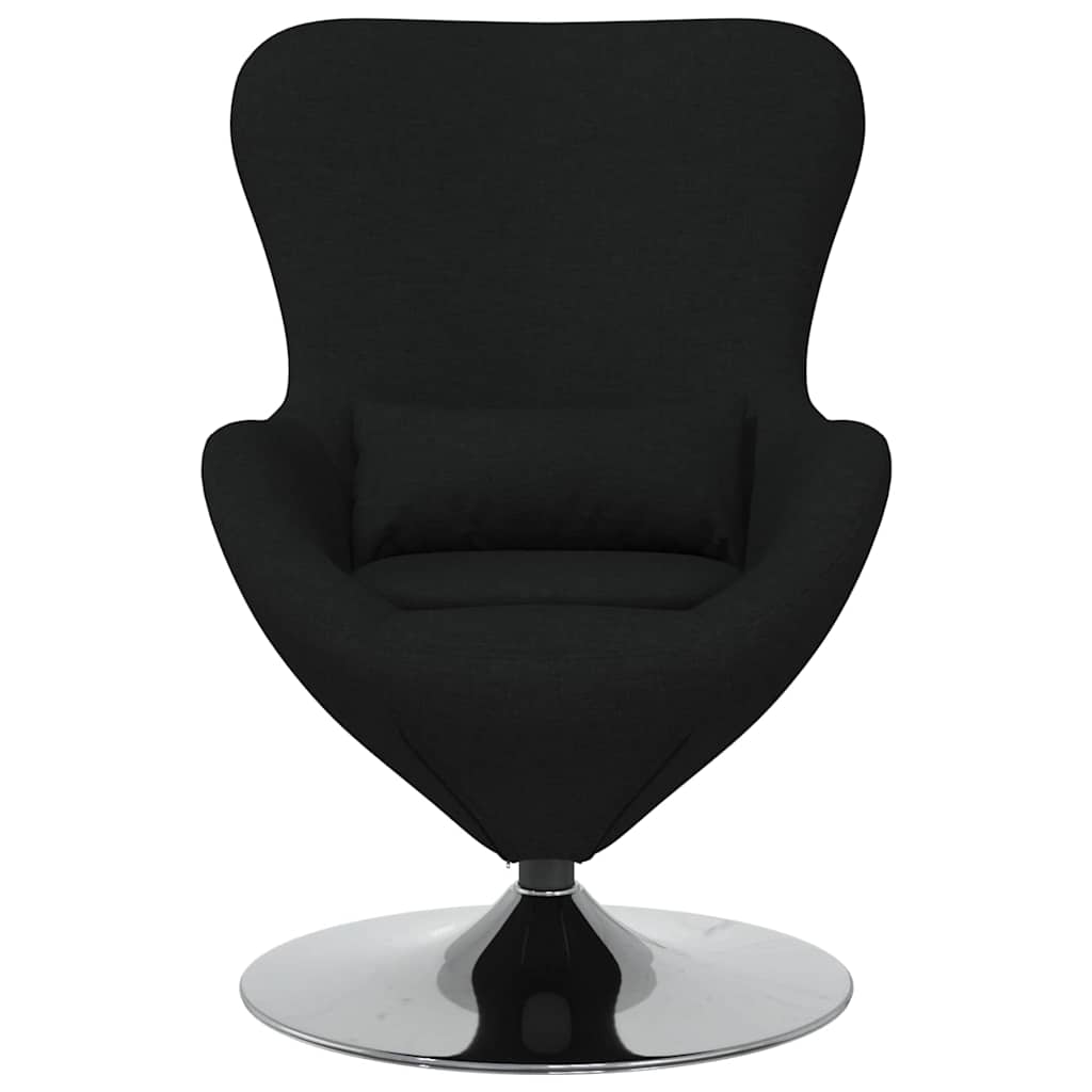 vidaXL Fotel jajo Czarny 63 x 73 x 90 cm tkanina