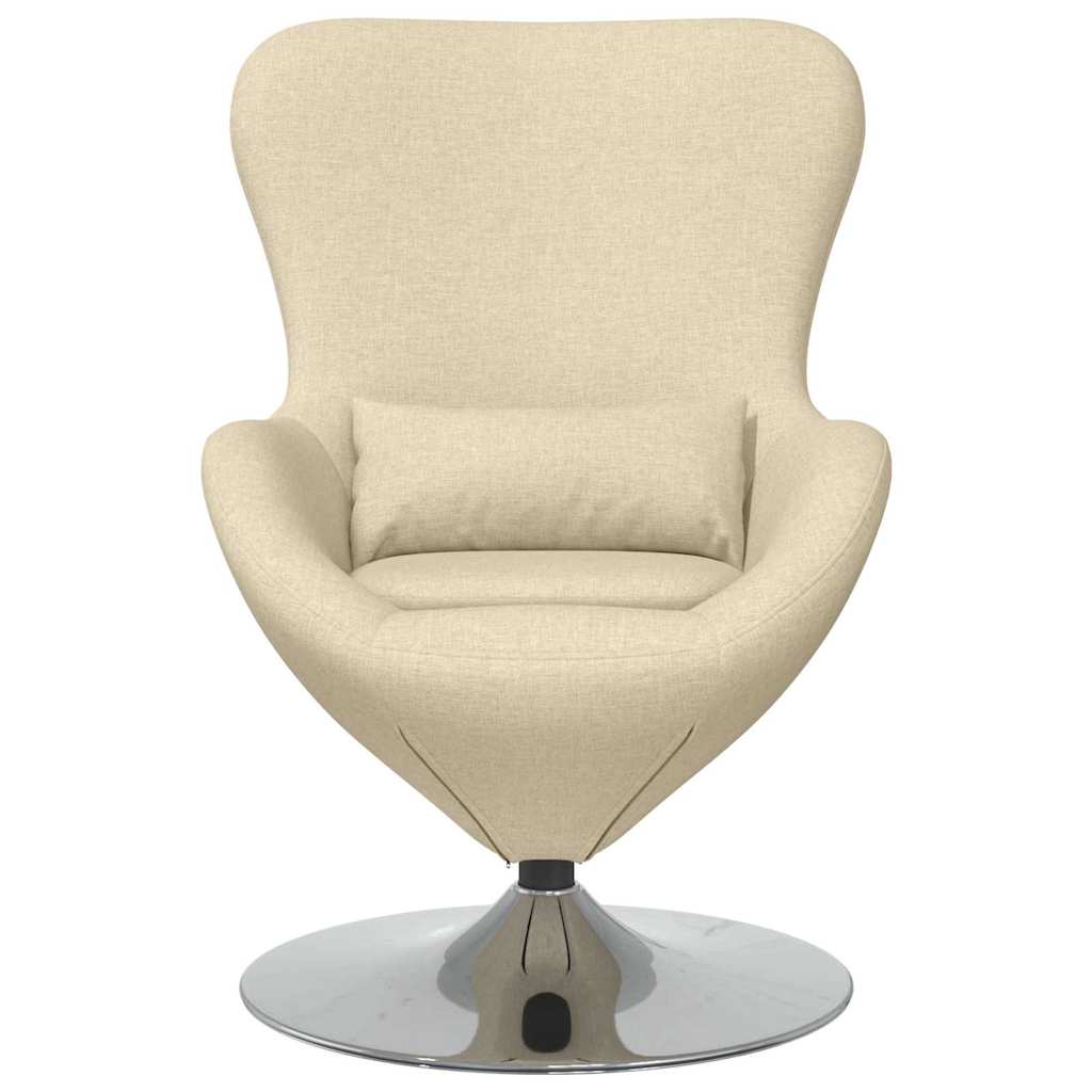 vidaXL Fotel jajo Kremowy 63 x 73 x 90 cm tkanina