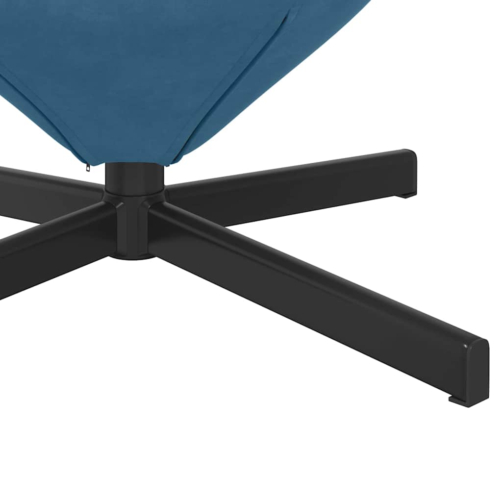 vidaXL Fotel jajo Niebieski 63 x 73 x 90 cm Aksamit