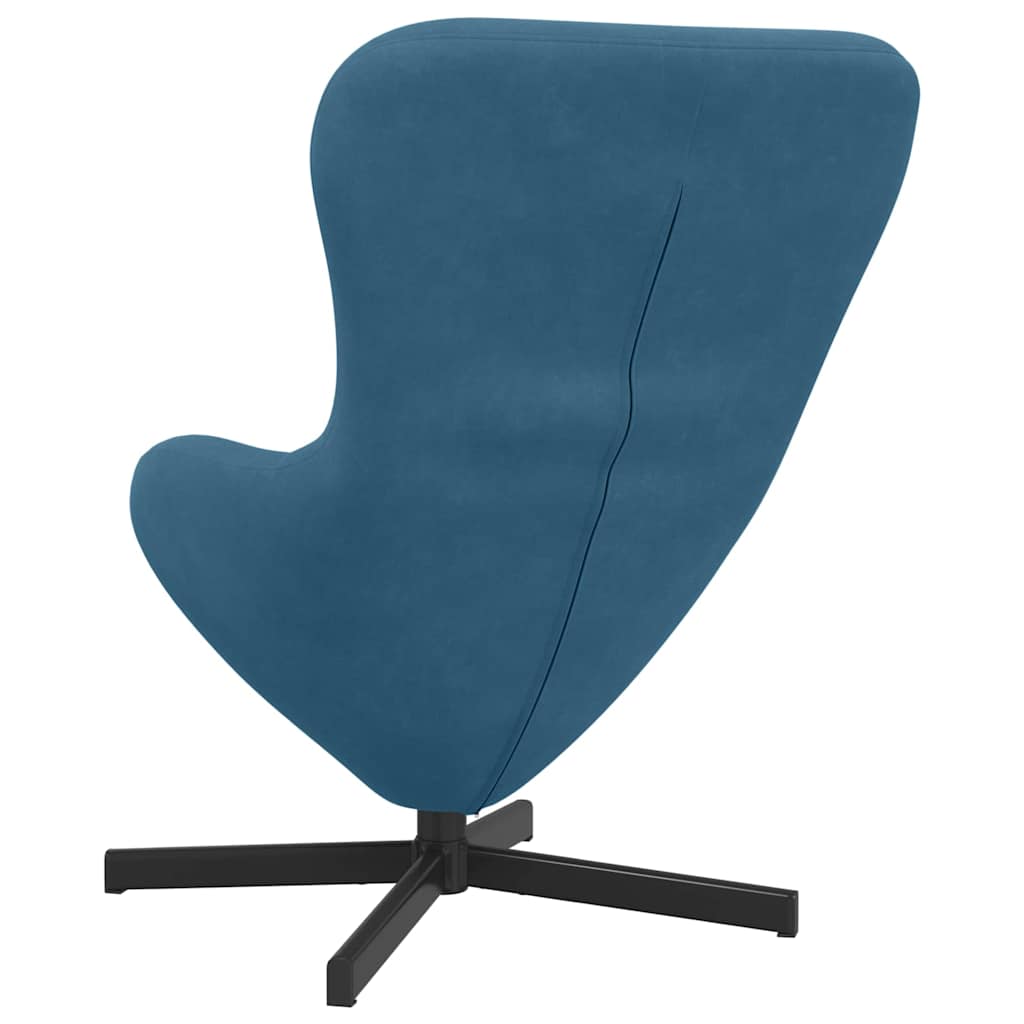 vidaXL Fotel jajo Niebieski 63 x 73 x 90 cm Aksamit