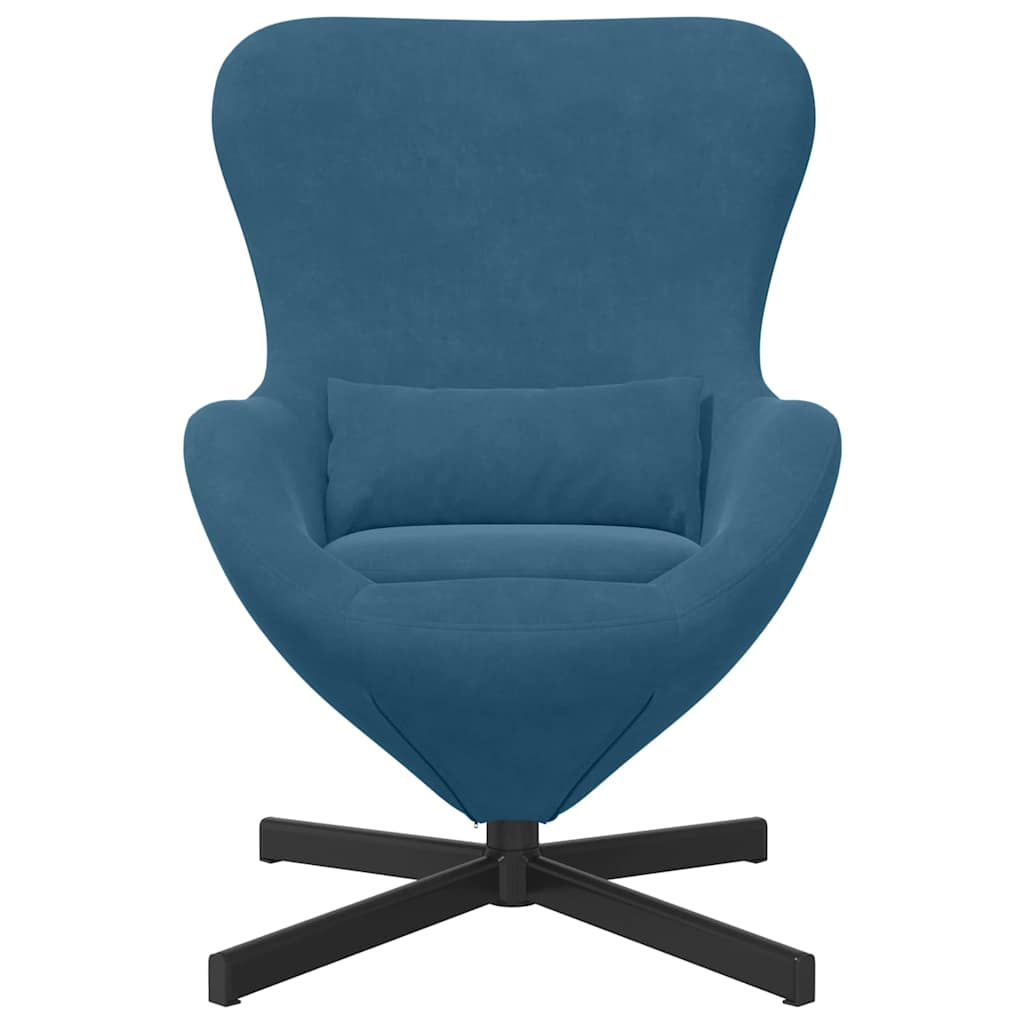 vidaXL Fotel jajo Niebieski 63 x 73 x 90 cm Aksamit
