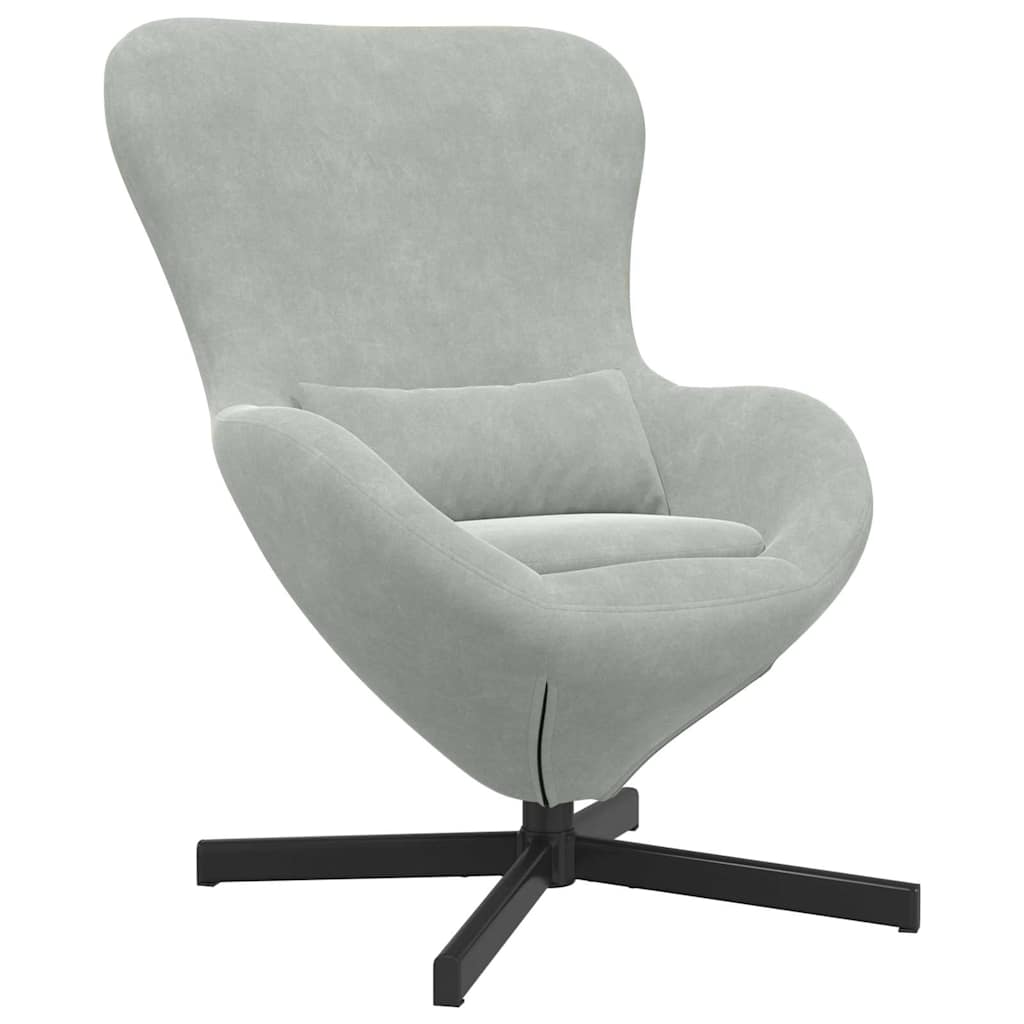 vidaXL Fotel jajo Jasnoszary 63 x 73 x 90 cm Aksamit