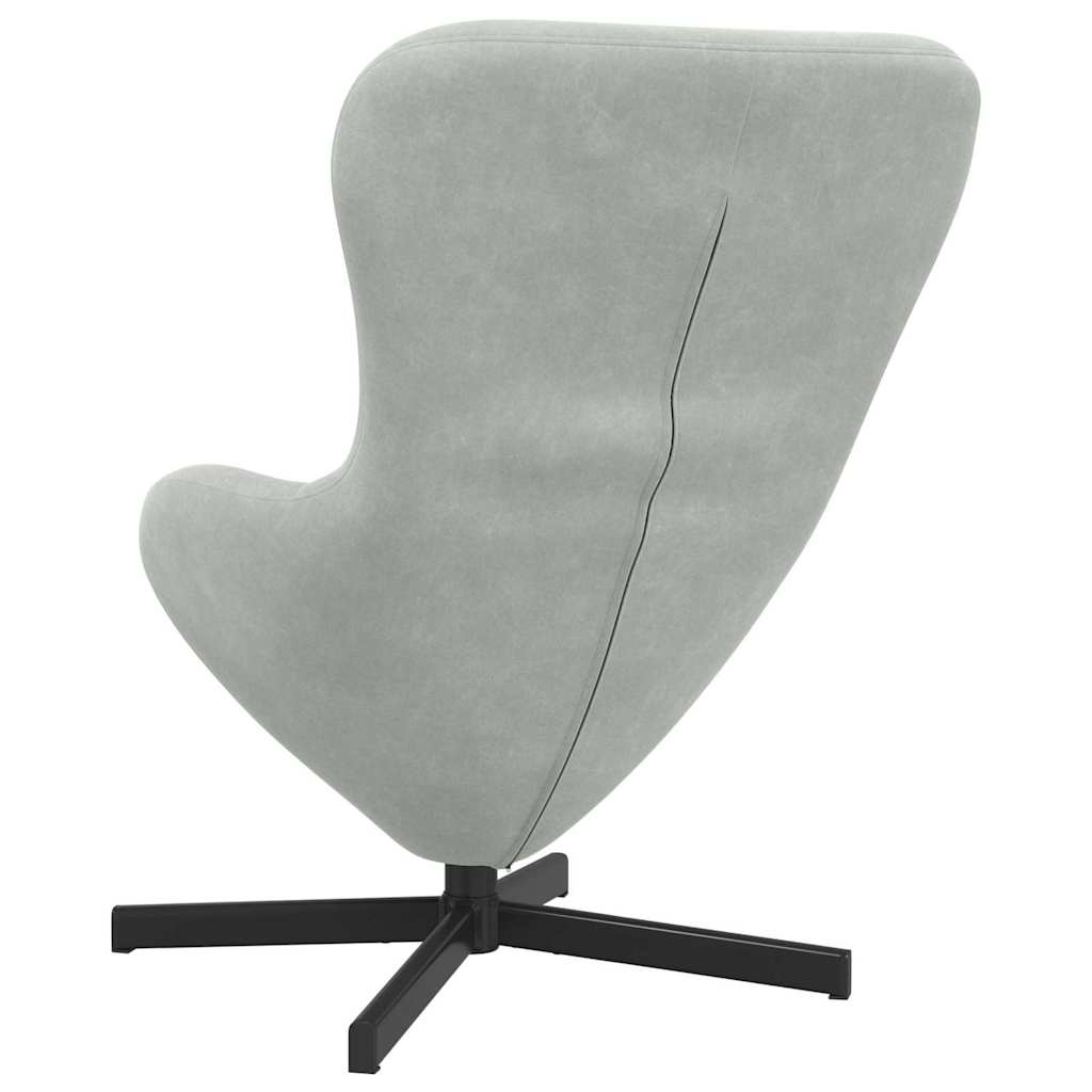 vidaXL Fotel jajo Jasnoszary 63 x 73 x 90 cm Aksamit