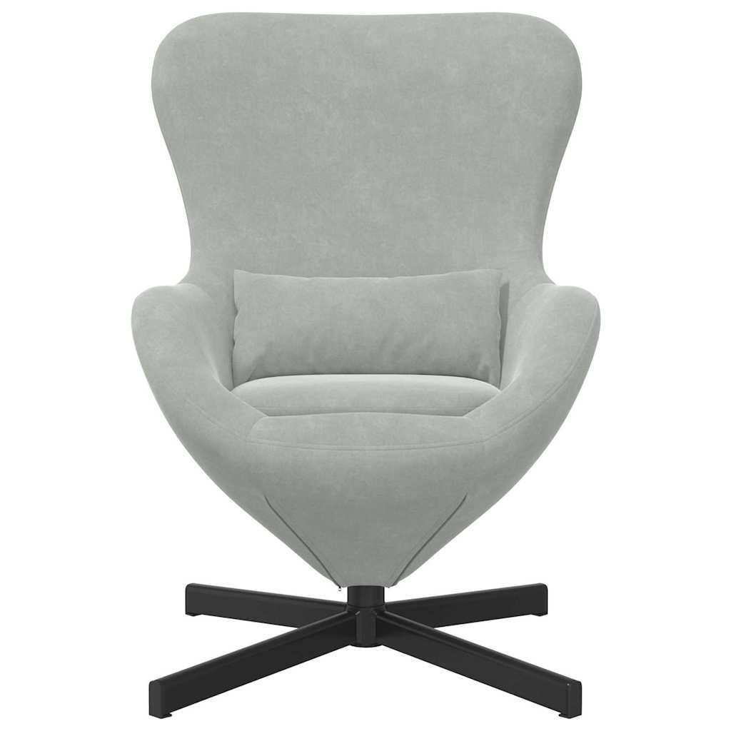 vidaXL Fotel jajo Jasnoszary 63 x 73 x 90 cm Aksamit