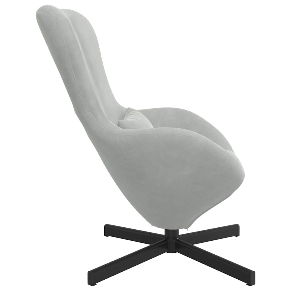 vidaXL Fotel jajo Jasnoszary 63 x 73 x 90 cm Aksamit