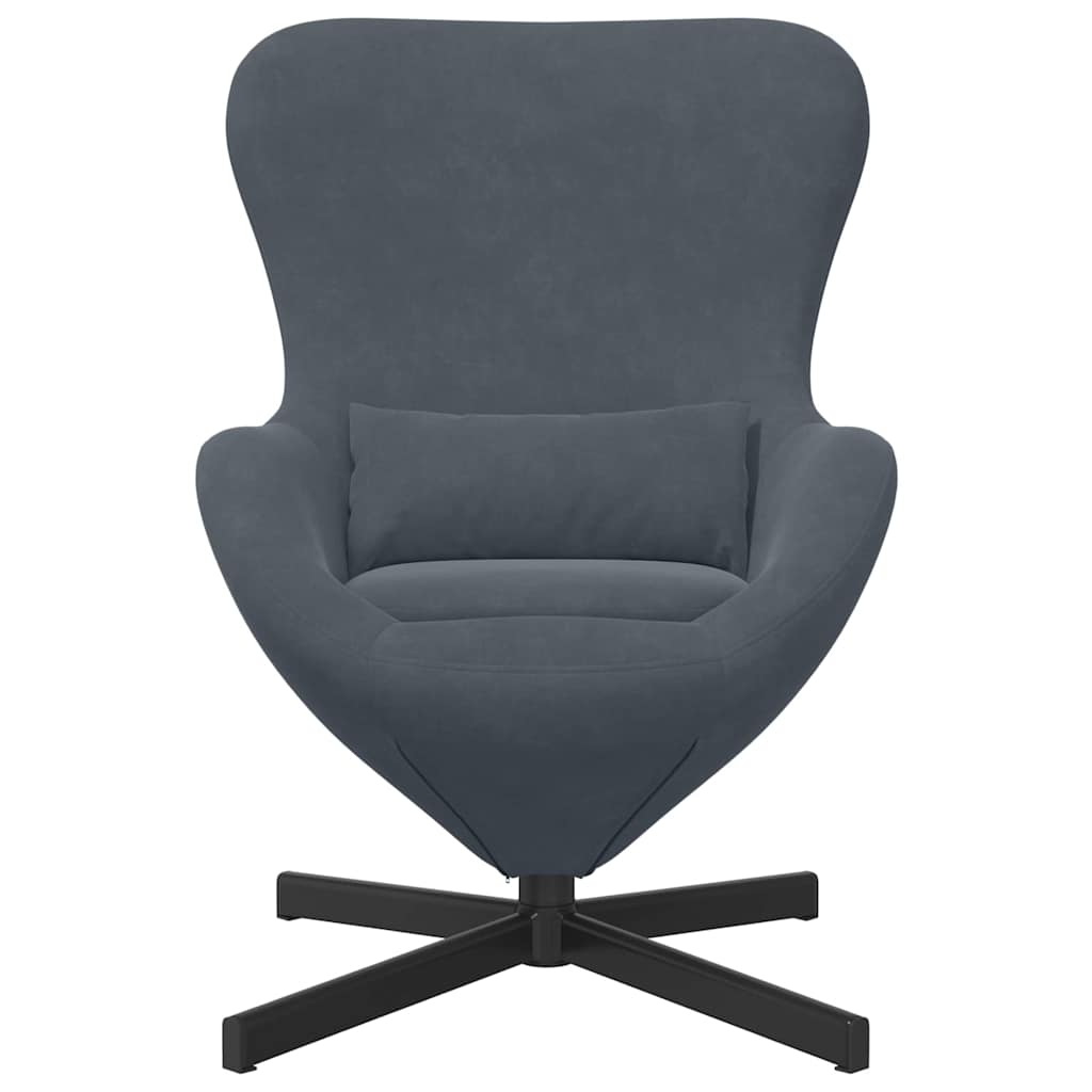 vidaXL Fotel jajo Ciemnoszary 63 x 73 x 90 cm Aksamit
