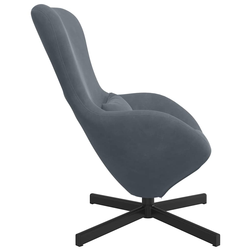 vidaXL Fotel jajo Ciemnoszary 63 x 73 x 90 cm Aksamit