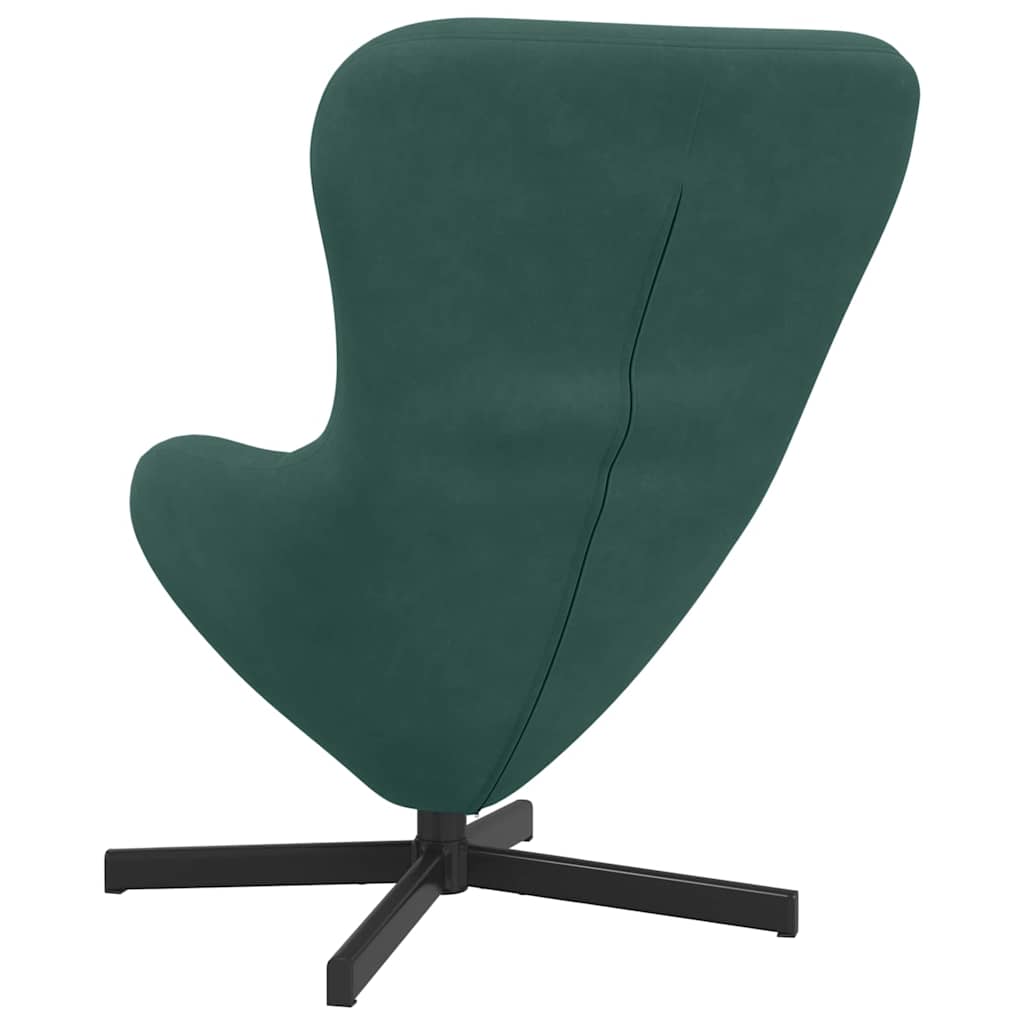 vidaXL Fotel jajo Ciemna zieleń 63 x 73 x 90 cm Aksamit