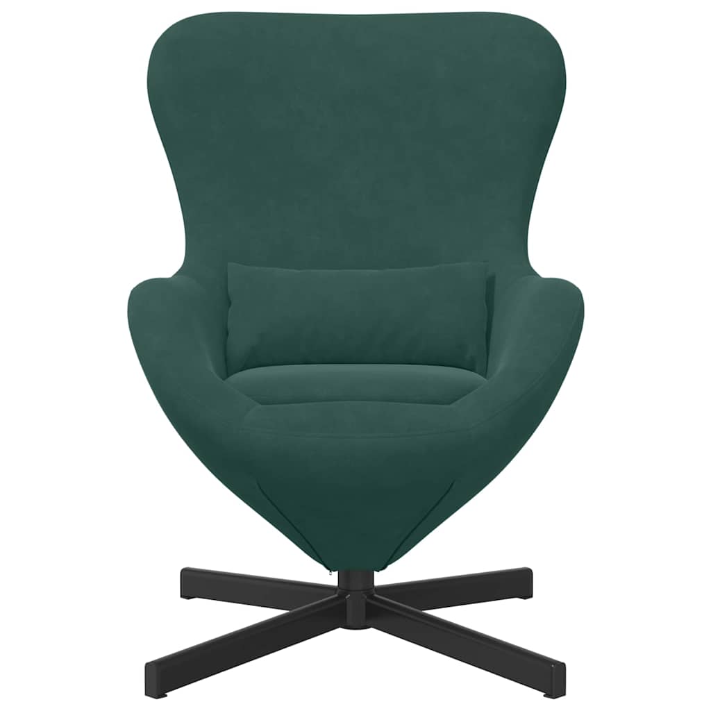 vidaXL Fotel jajo Ciemna zieleń 63 x 73 x 90 cm Aksamit