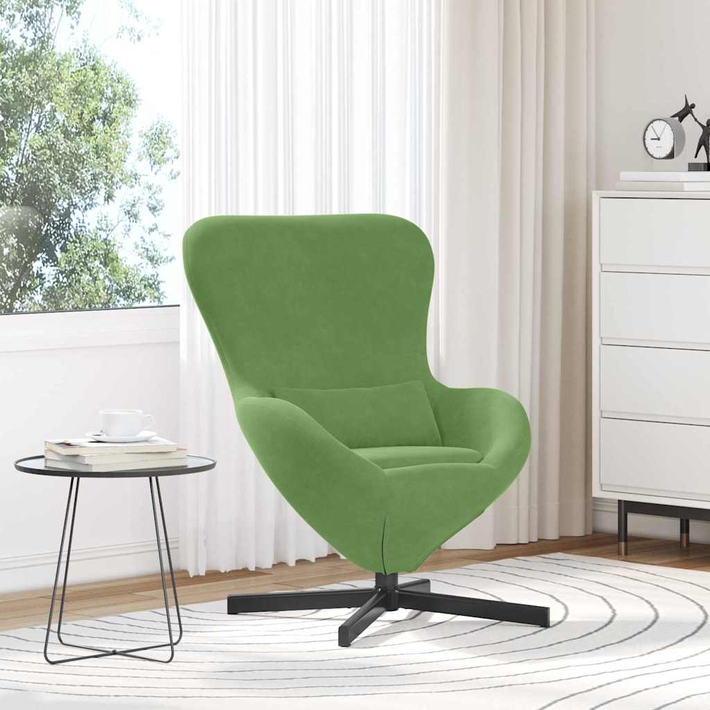 vidaXL Fotel jajo Jasnozielony 63 x 73 x 90 cm Aksamit