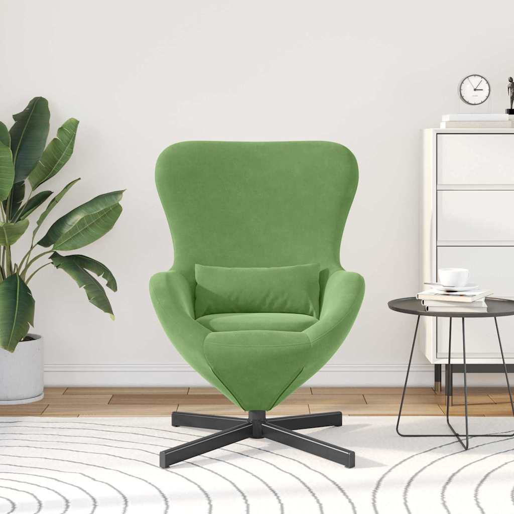 vidaXL Fotel jajo Jasnozielony 63 x 73 x 90 cm Aksamit