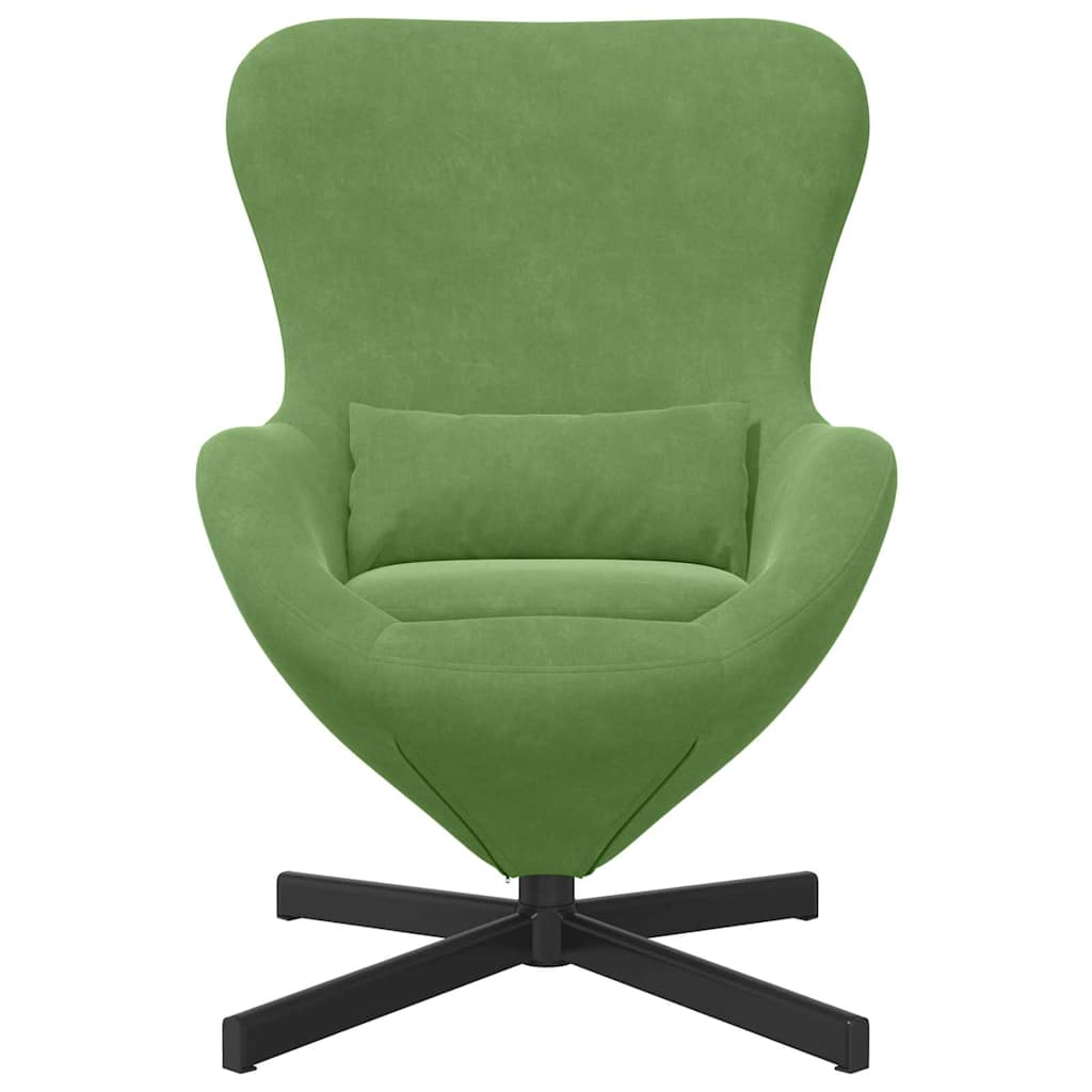 vidaXL Fotel jajo Jasnozielony 63 x 73 x 90 cm Aksamit