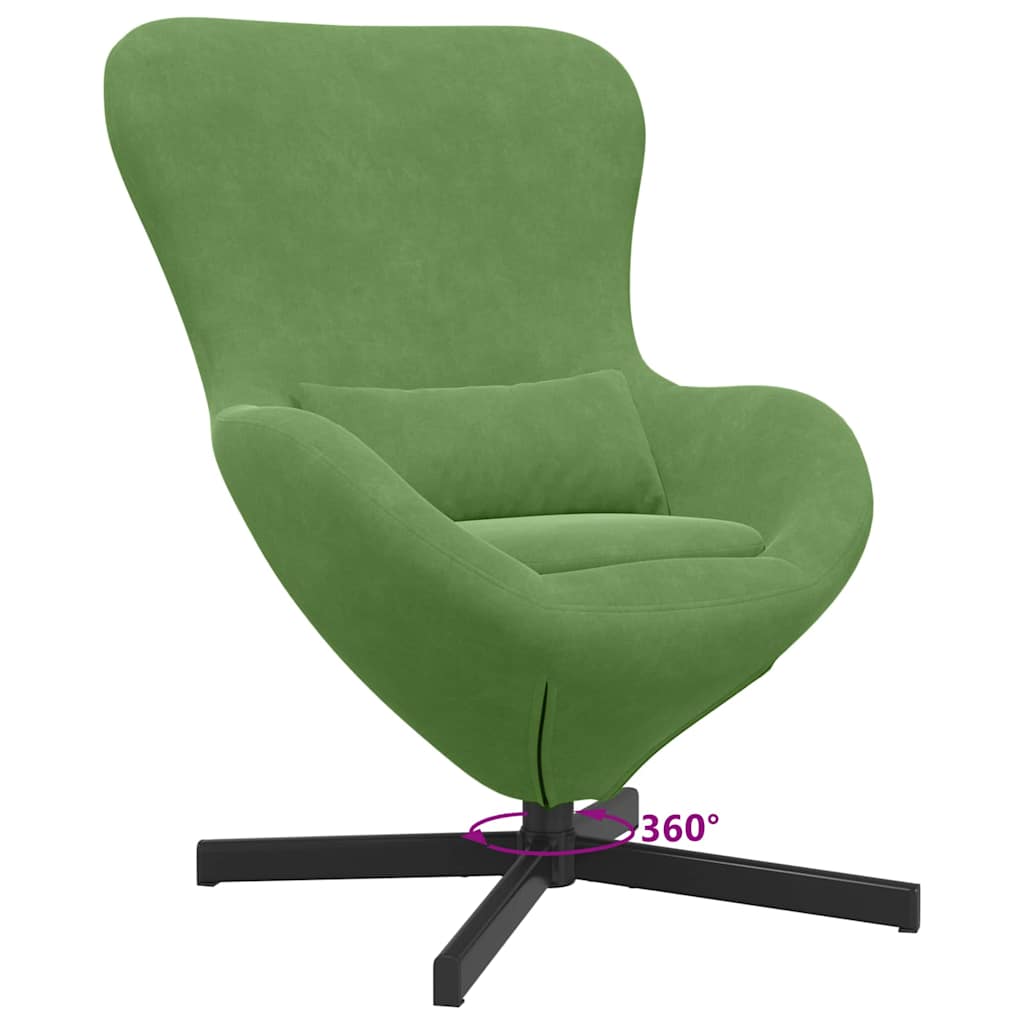vidaXL Fotel jajo Jasnozielony 63 x 73 x 90 cm Aksamit