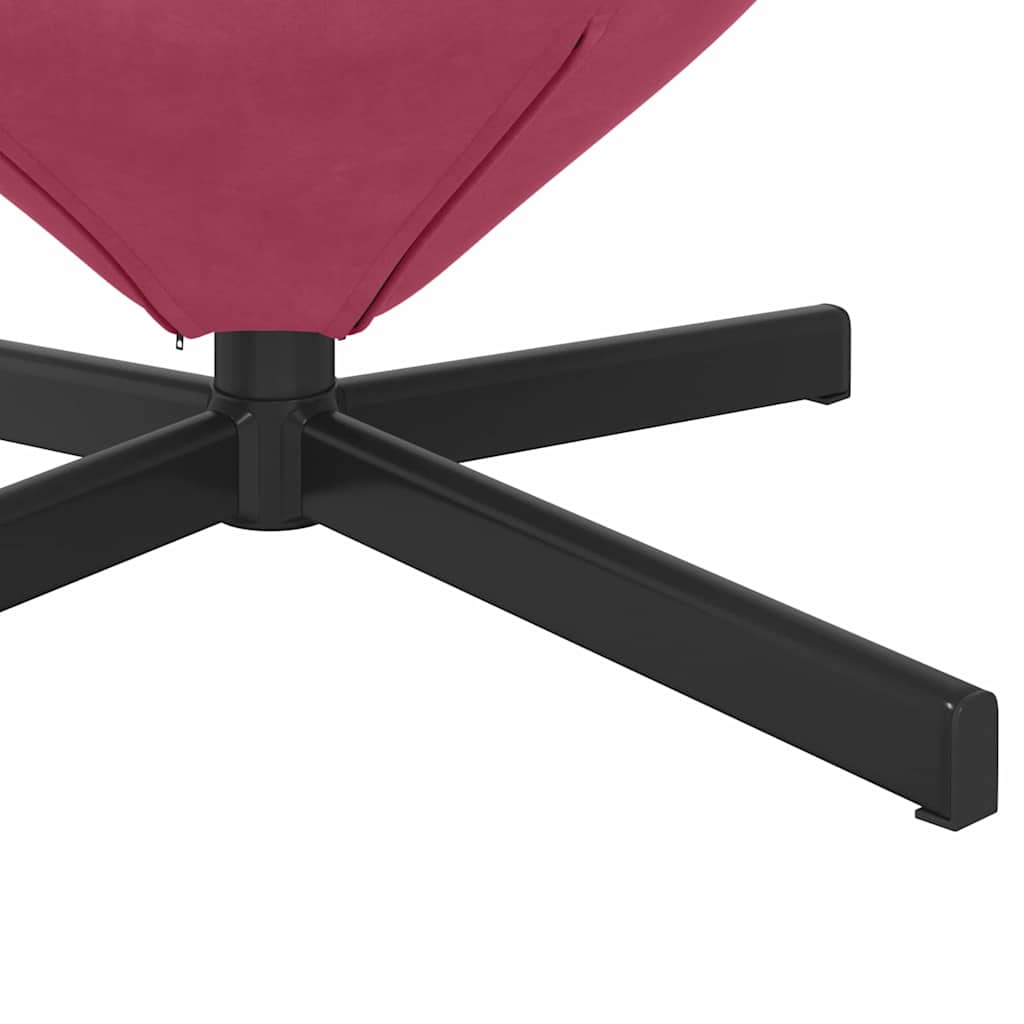 vidaXL Fotel jajo Czerwone wino 63 x 73 x 90 cm Aksamit