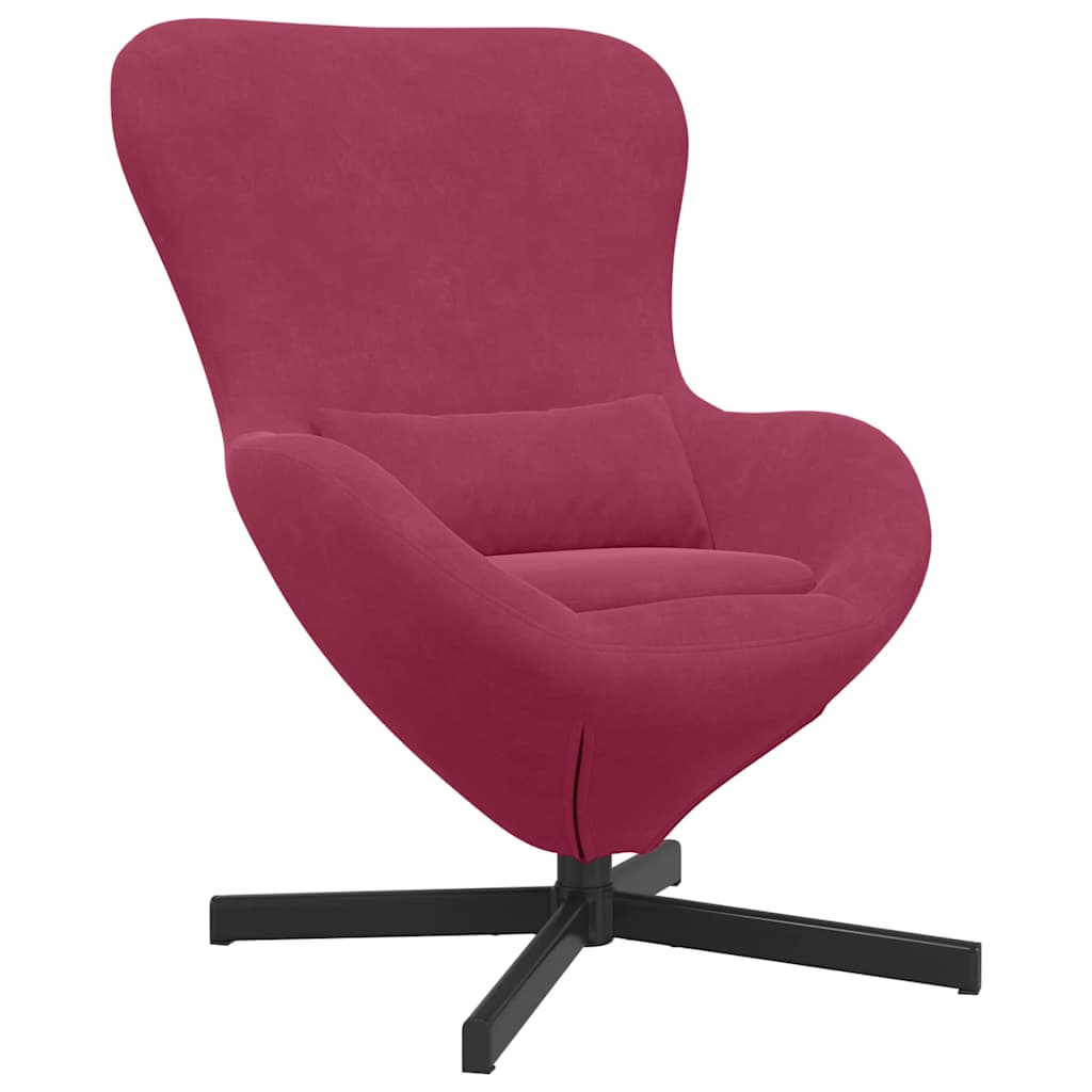 vidaXL Fotel jajo Czerwone wino 63 x 73 x 90 cm Aksamit