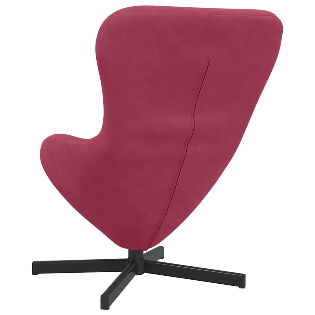 vidaXL Fotel jajo Czerwone wino 63 x 73 x 90 cm Aksamit