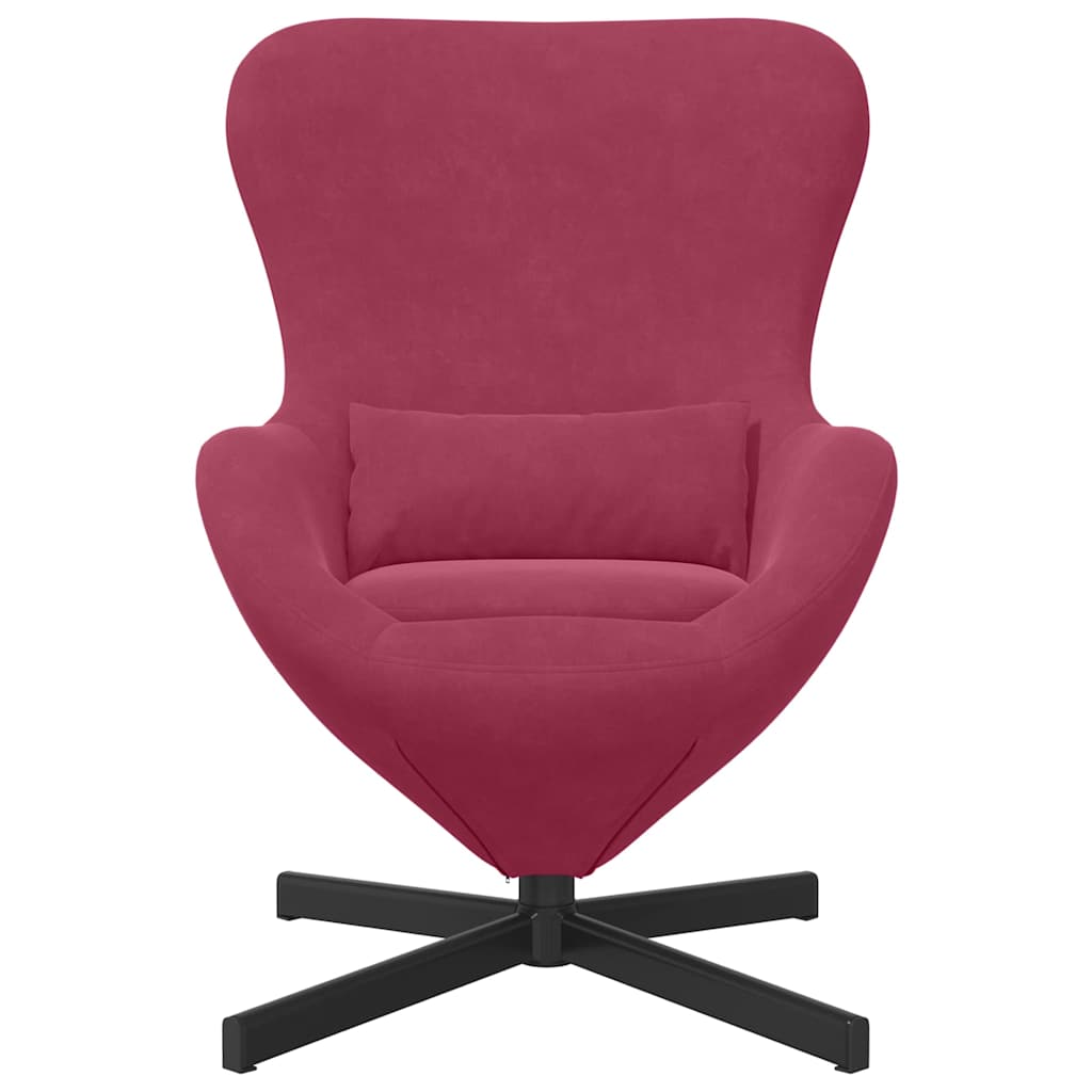 vidaXL Fotel jajo Czerwone wino 63 x 73 x 90 cm Aksamit