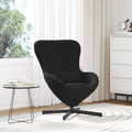 vidaXL Fotel jajo Czarny 63 x 73 x 90 cm Aksamit