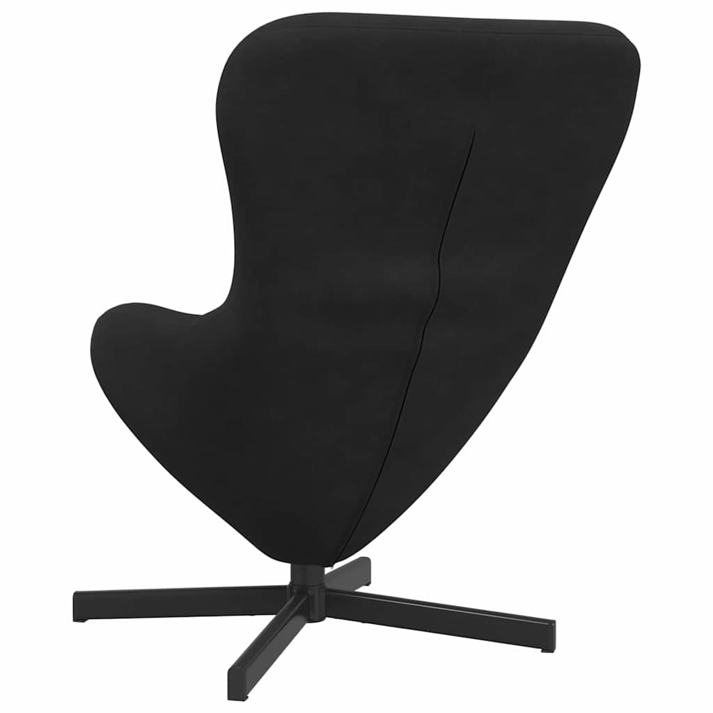 vidaXL Fotel jajo Czarny 63 x 73 x 90 cm Aksamit