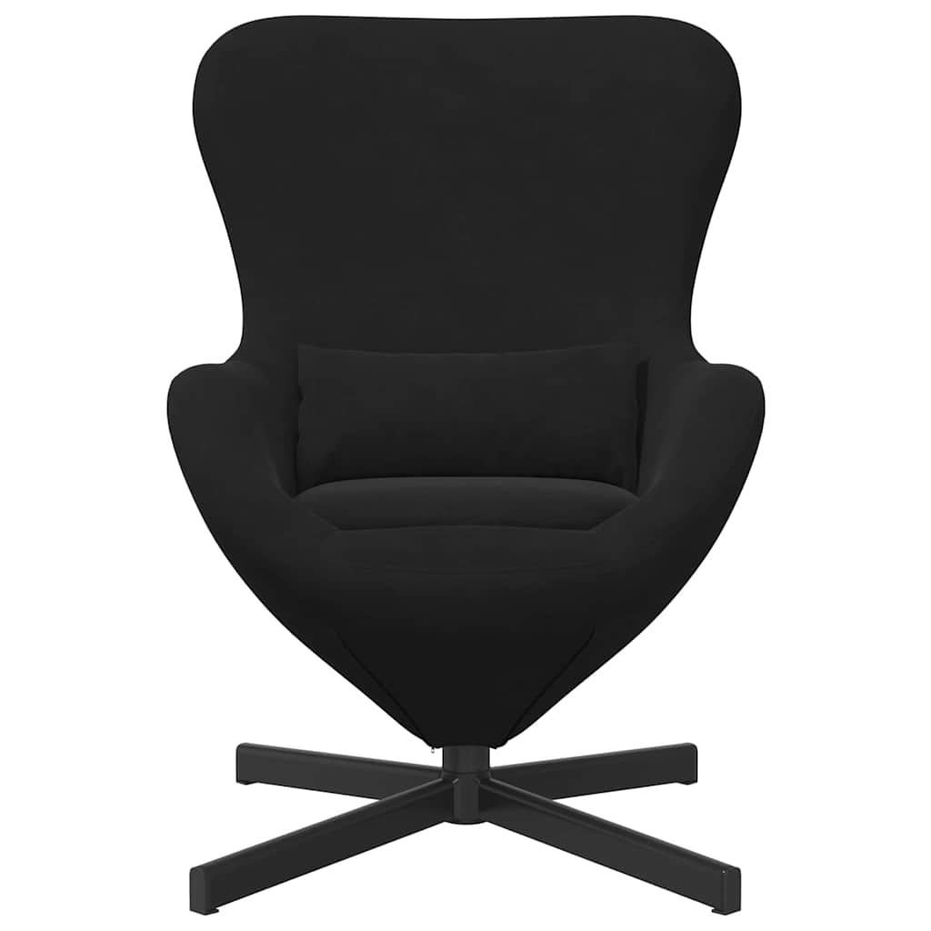 vidaXL Fotel jajo Czarny 63 x 73 x 90 cm Aksamit