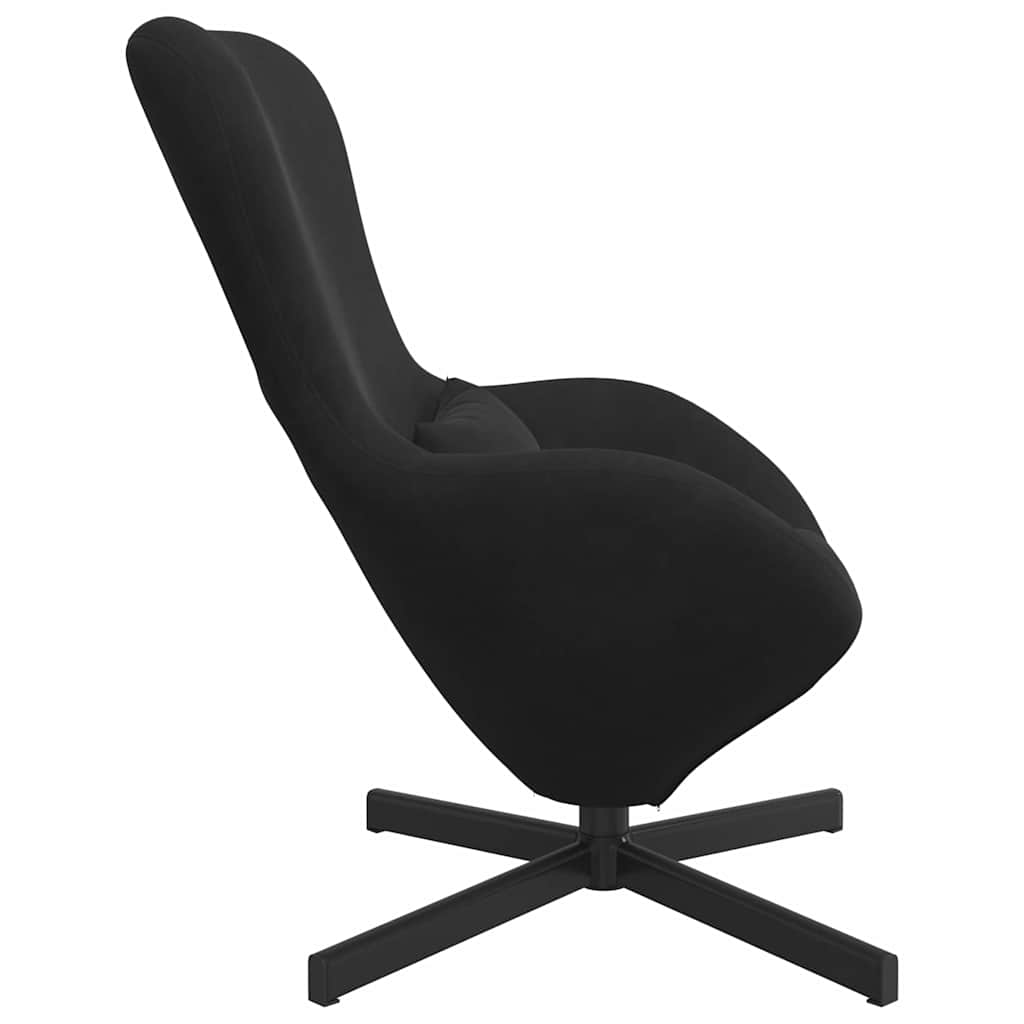 vidaXL Fotel jajo Czarny 63 x 73 x 90 cm Aksamit