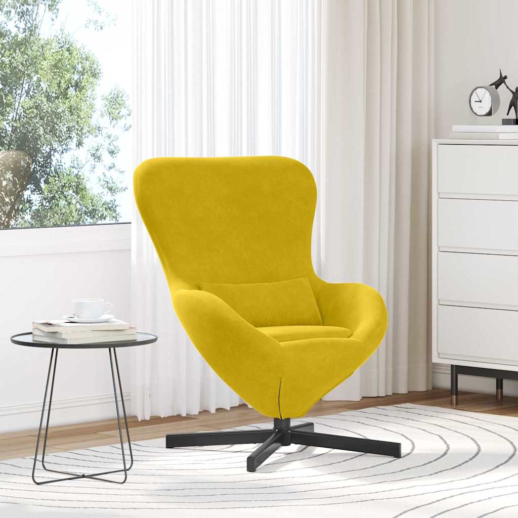 vidaXL Fotel jajo Żółty 63 x 73 x 90 cm Aksamit