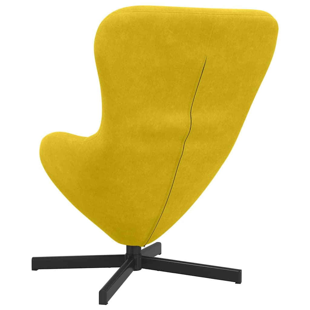 vidaXL Fotel jajo Żółty 63 x 73 x 90 cm Aksamit