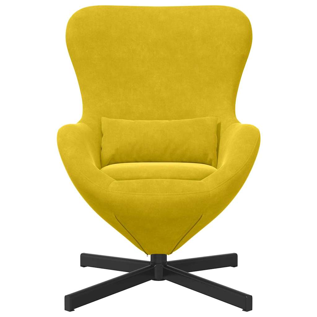 vidaXL Fotel jajo Żółty 63 x 73 x 90 cm Aksamit