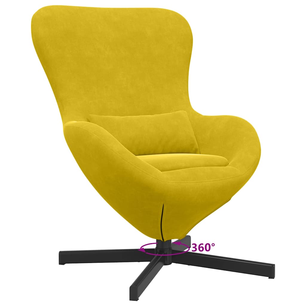 vidaXL Fotel jajo Żółty 63 x 73 x 90 cm Aksamit