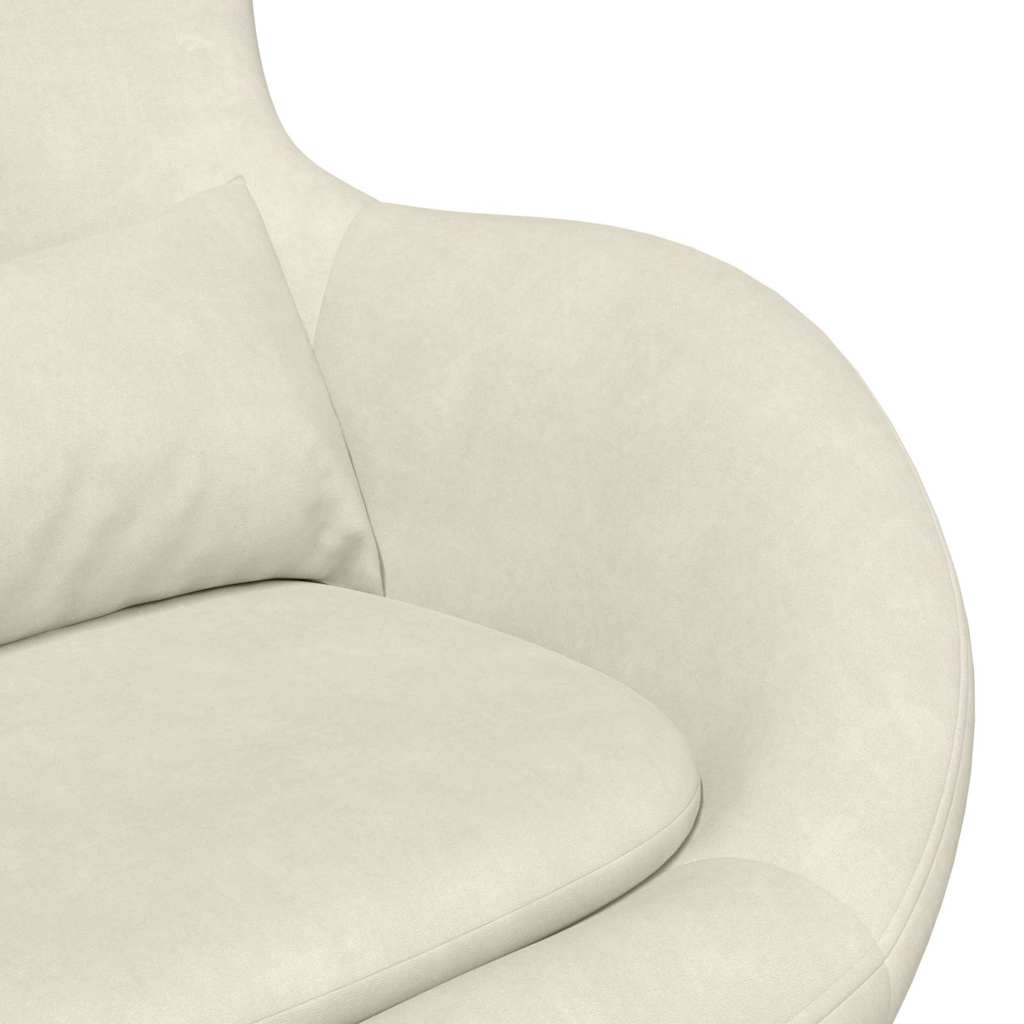vidaXL Fotel jajo Kremowy 63 x 73 x 90 cm Aksamit