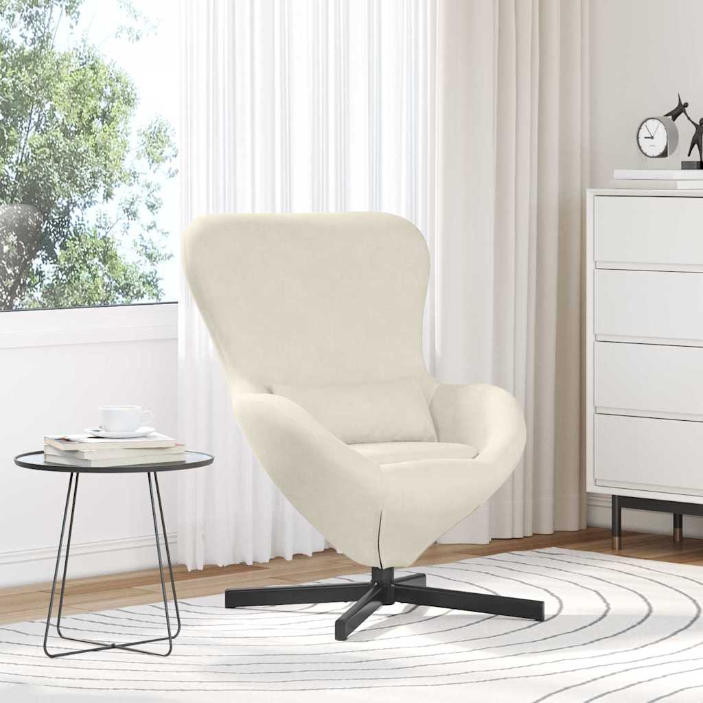 vidaXL Fotel jajo Kremowy 63 x 73 x 90 cm Aksamit