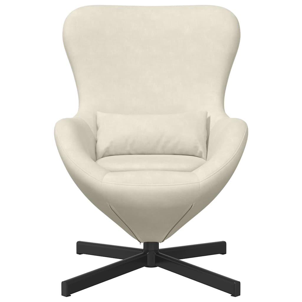 vidaXL Fotel jajo Kremowy 63 x 73 x 90 cm Aksamit