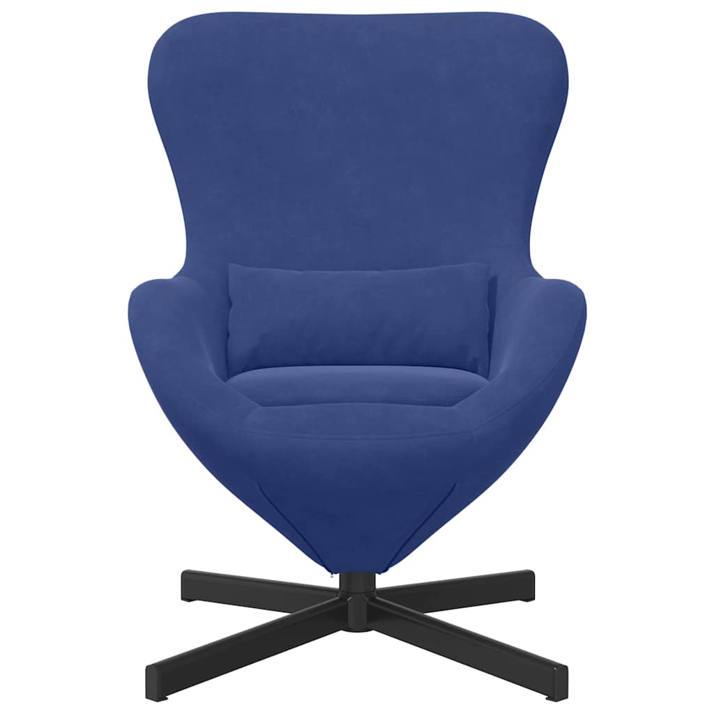 vidaXL Fotel jajo Niebieski policyjny 63 x 73 x 90 cm Aksamit