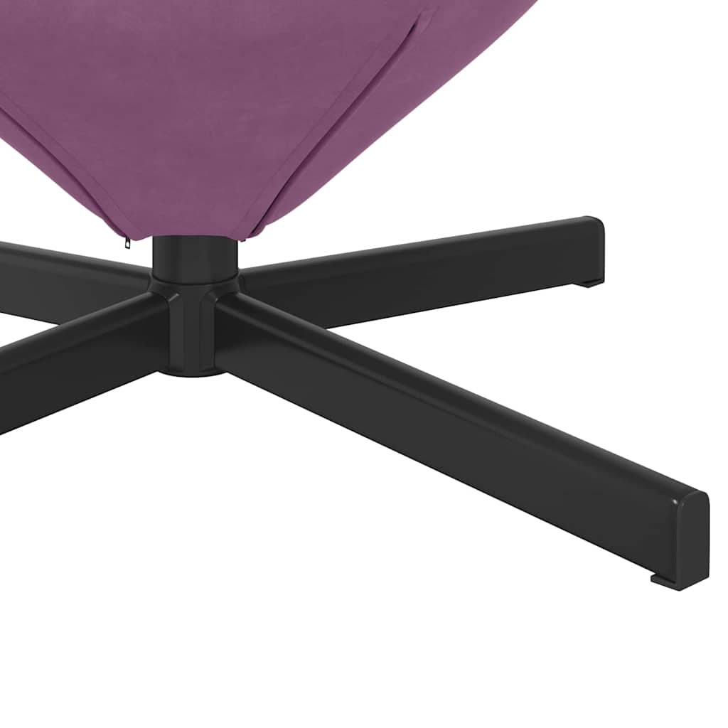 vidaXL Fotel jajo Fioletowy 63 x 73 x 90 cm Aksamit