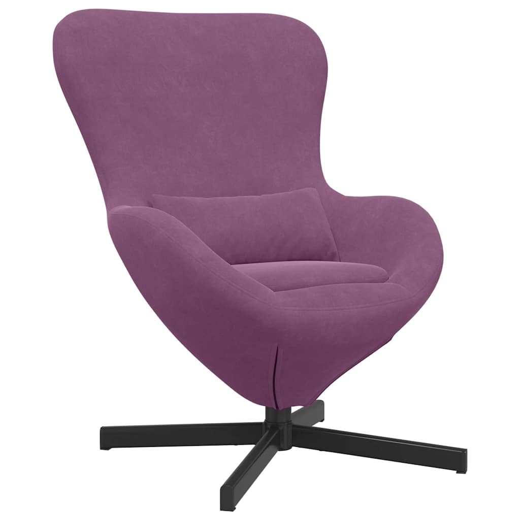 vidaXL Fotel jajo Fioletowy 63 x 73 x 90 cm Aksamit
