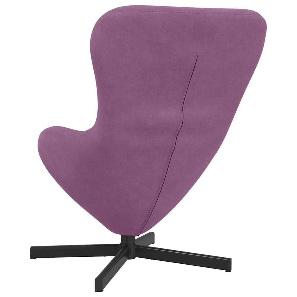 vidaXL Fotel jajo Fioletowy 63 x 73 x 90 cm Aksamit