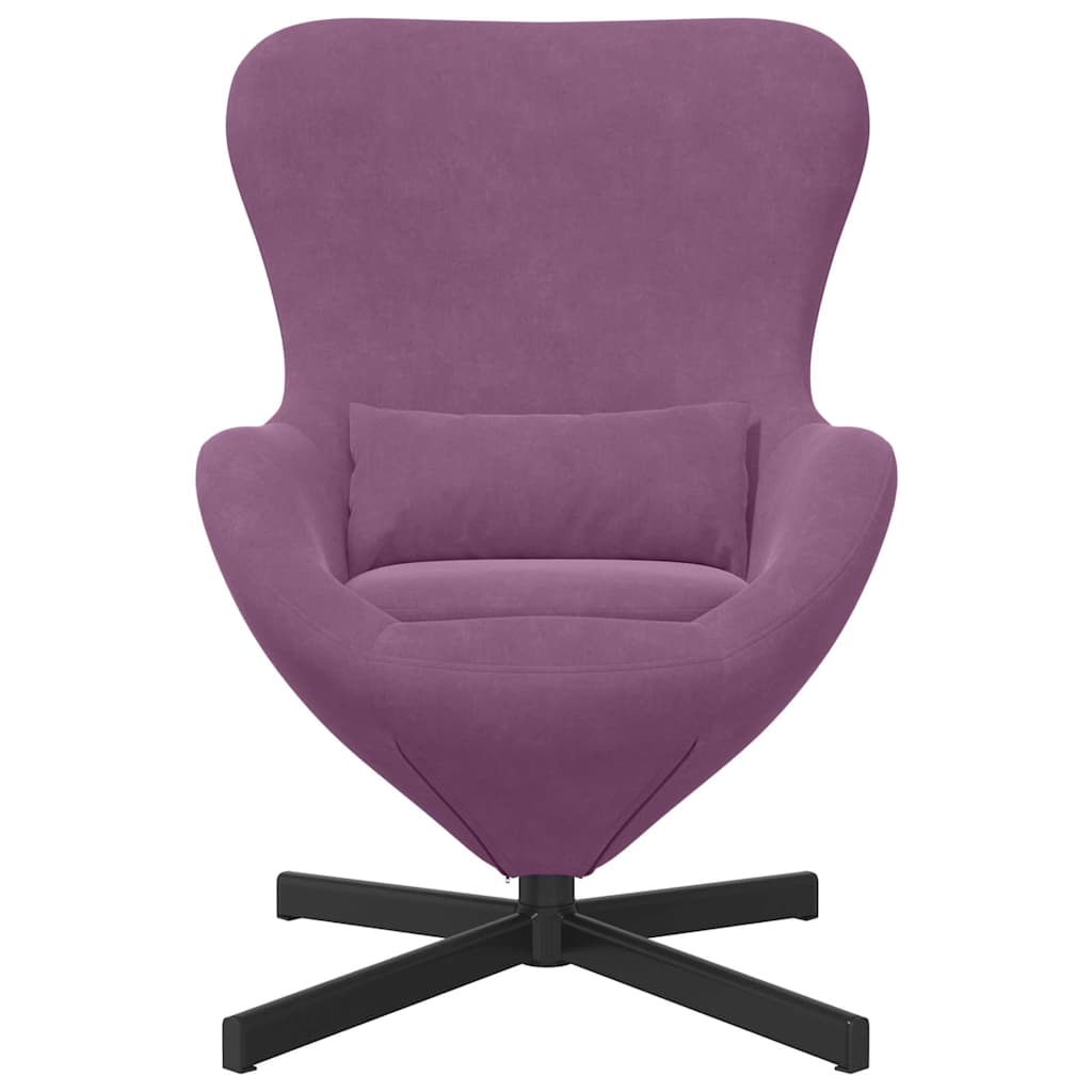 vidaXL Fotel jajo Fioletowy 63 x 73 x 90 cm Aksamit