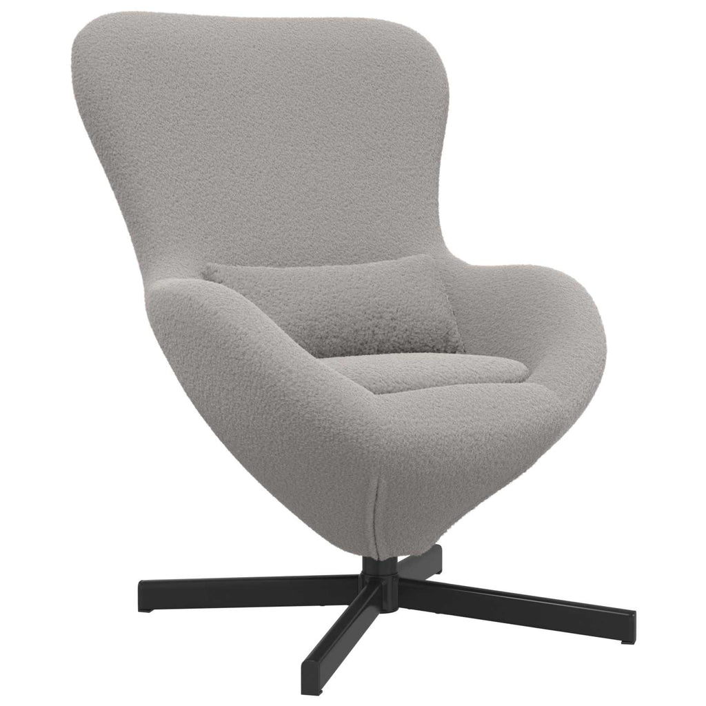 vidaXL Fotel jajo Jasnoszary 63 x 73 x 90 cm tkanina