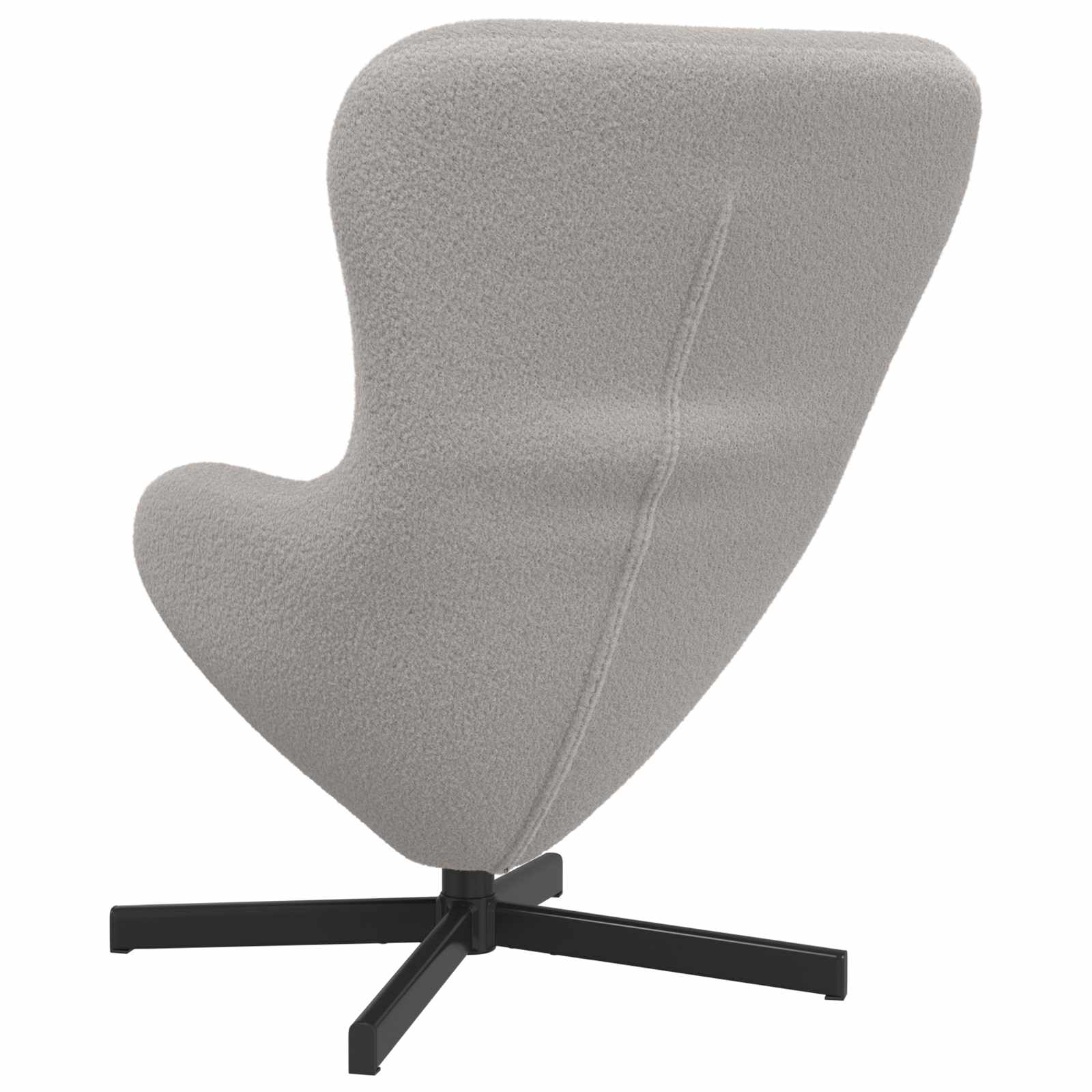 vidaXL Fotel jajo Jasnoszary 63 x 73 x 90 cm tkanina