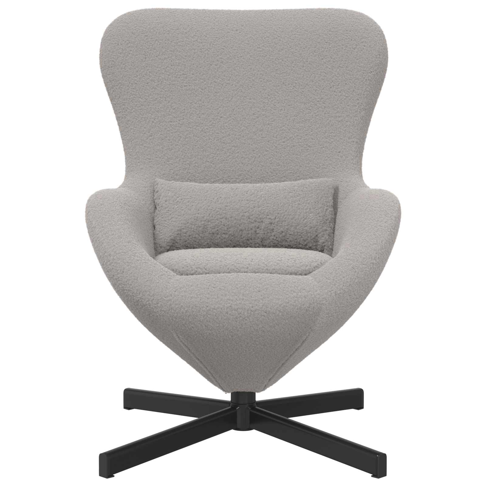 vidaXL Fotel jajo Jasnoszary 63 x 73 x 90 cm tkanina