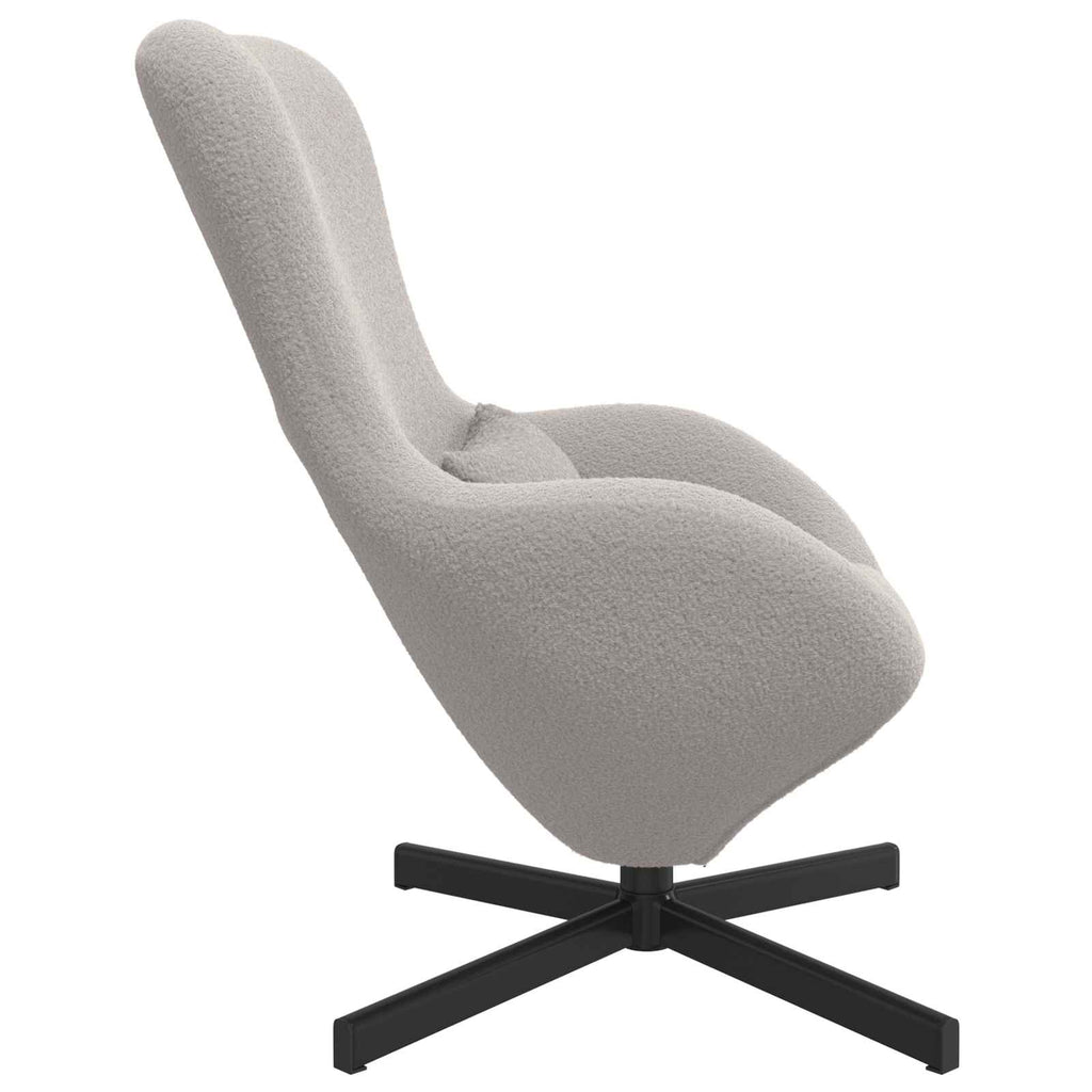 vidaXL Fotel jajo Jasnoszary 63 x 73 x 90 cm tkanina