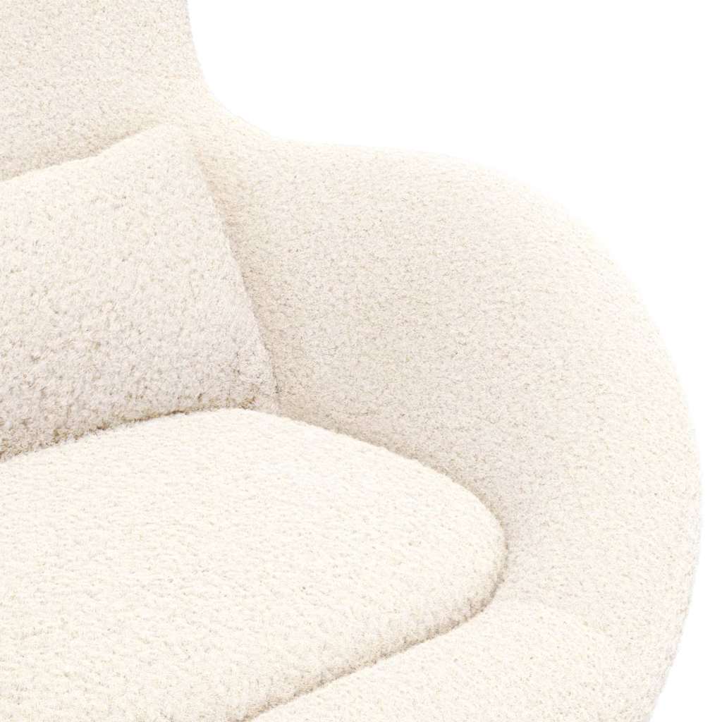 vidaXL Fotel jajo Kremowy 63 x 73 x 90 cm tkanina
