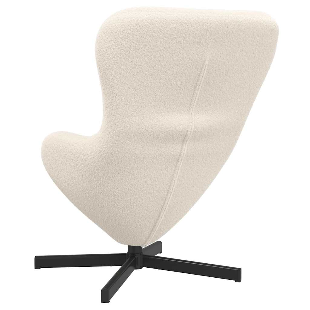 vidaXL Fotel jajo Kremowy 63 x 73 x 90 cm tkanina