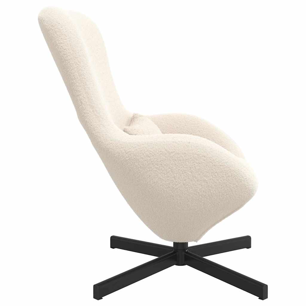 vidaXL Fotel jajo Kremowy 63 x 73 x 90 cm tkanina
