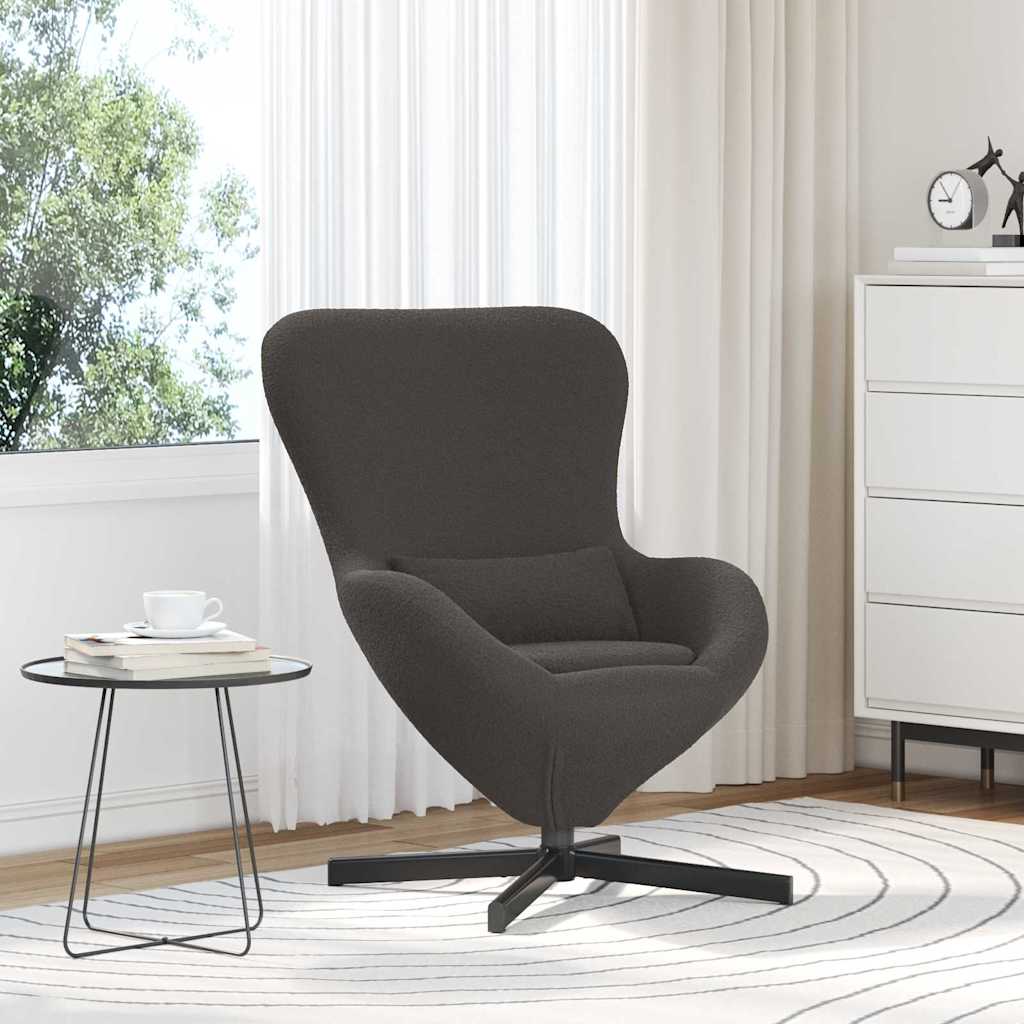 vidaXL Fotel jajo Ciemnoszary 63 x 73 x 90 cm tkanina