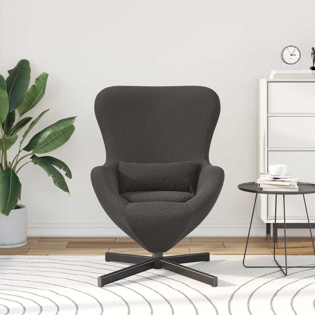 vidaXL Fotel jajo Ciemnoszary 63 x 73 x 90 cm tkanina